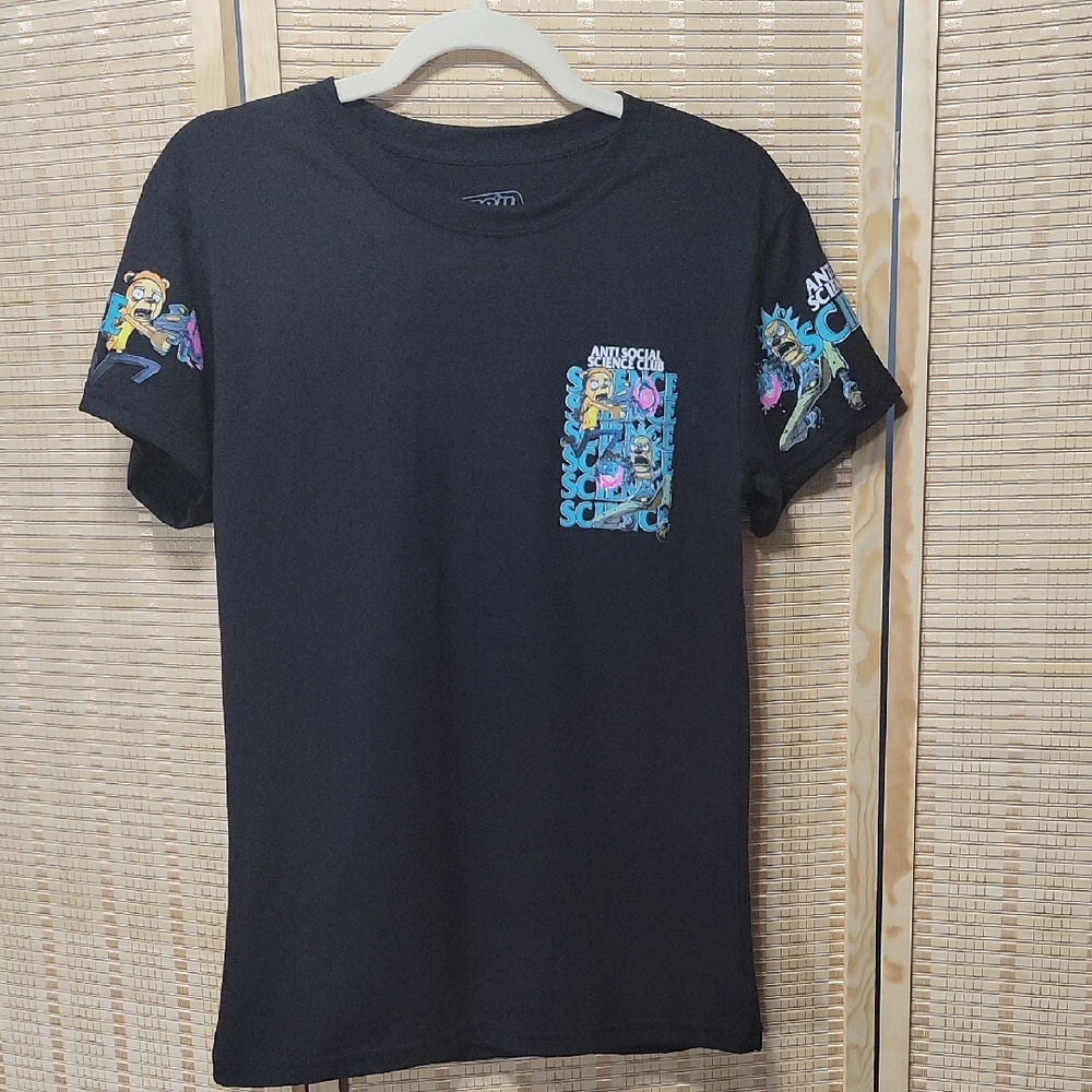 EUC Fresh Laundry Rick & Morty Anti Social Science Club Graphic Tee Men's Small